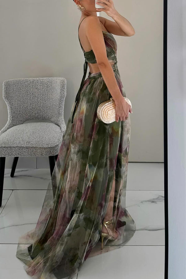 Gisele | Wyszczuplająca kwiecista sukienka maxi