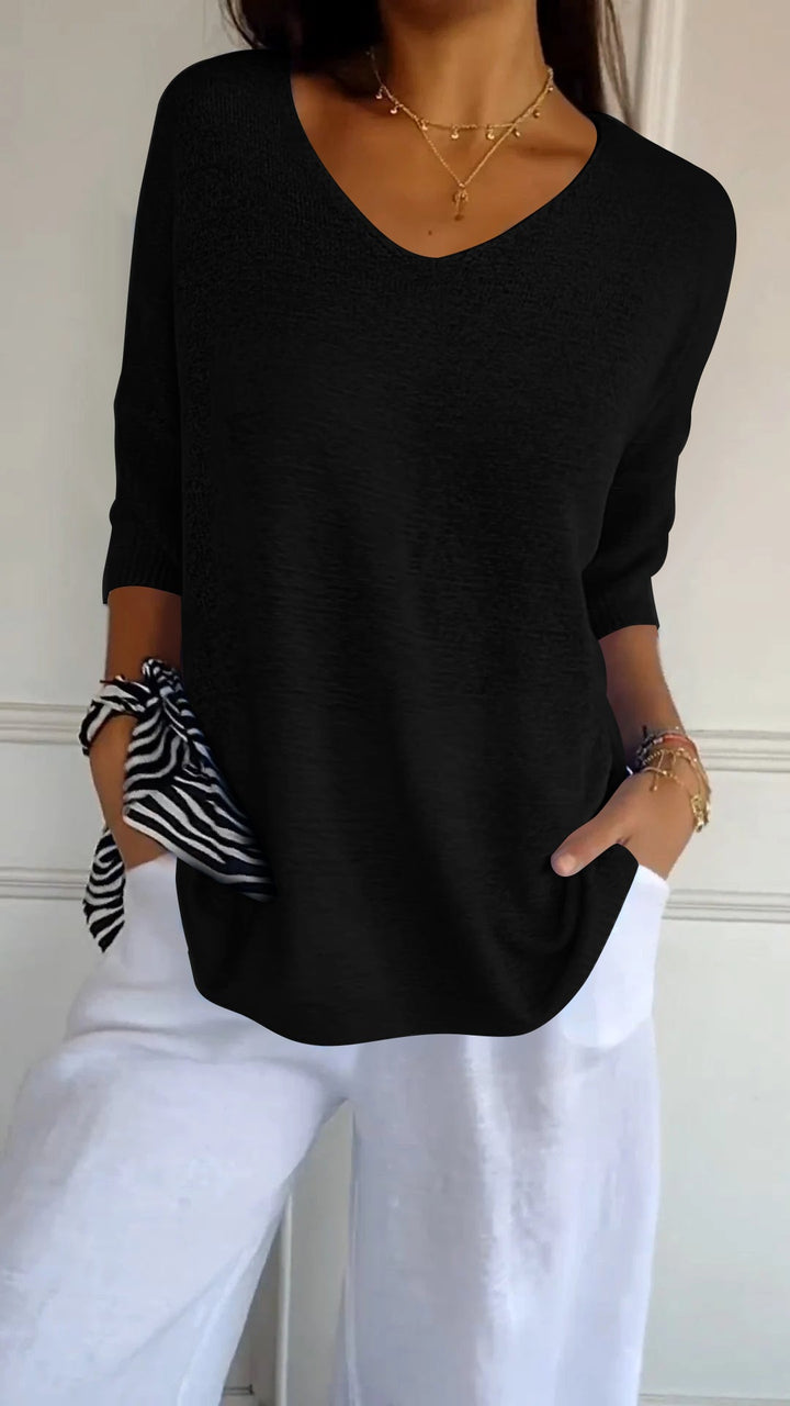 Anna | Sweter z dekoltem w serek
