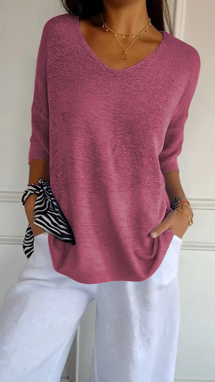 Anna | Sweter z dekoltem w serek