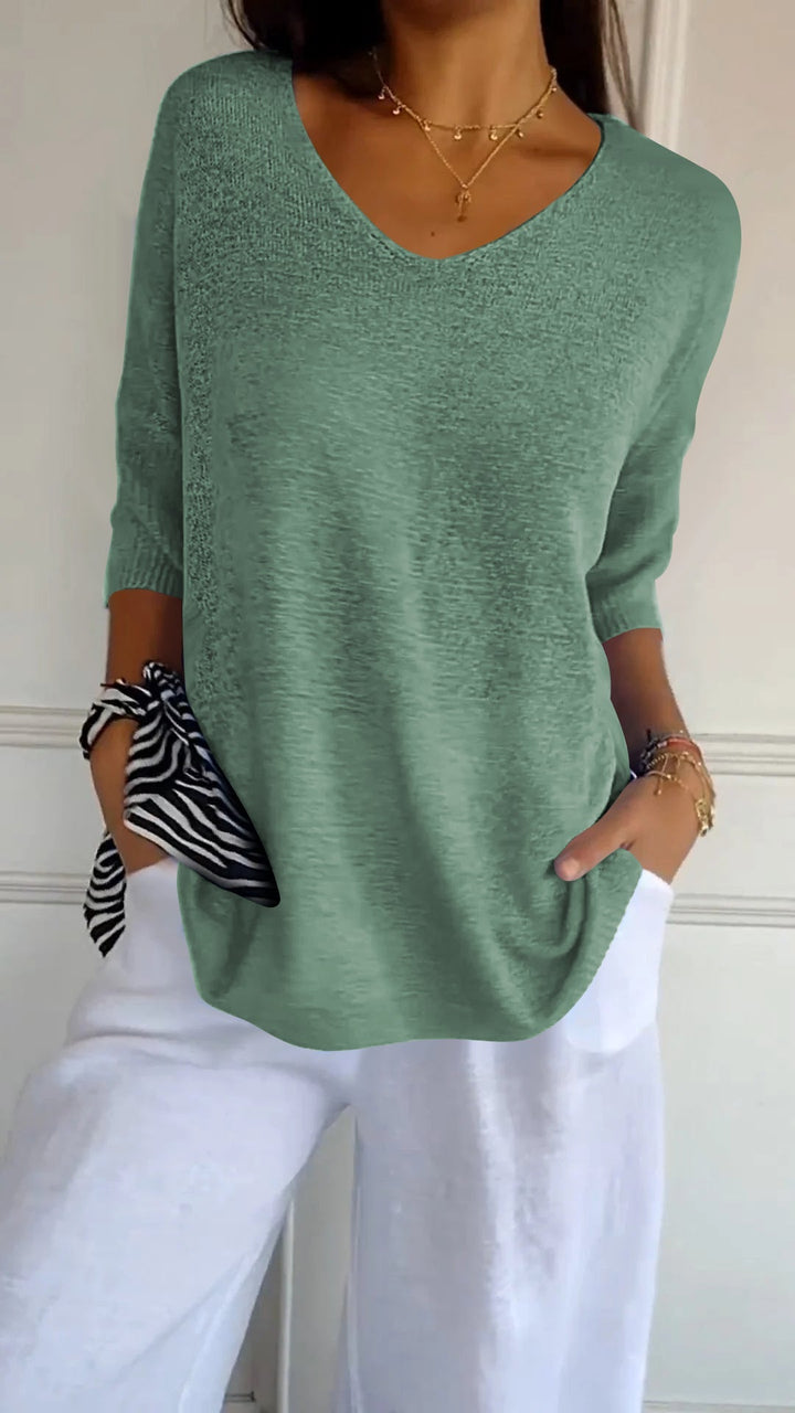 Anna | Sweter z dekoltem w serek