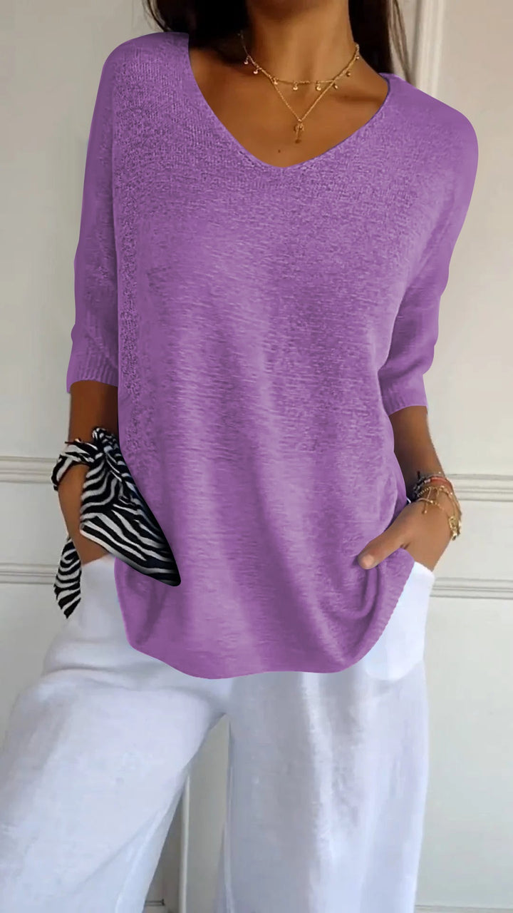 Anna | Sweter z dekoltem w serek