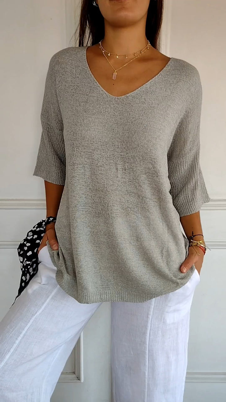 Anna | Sweter z dekoltem w serek
