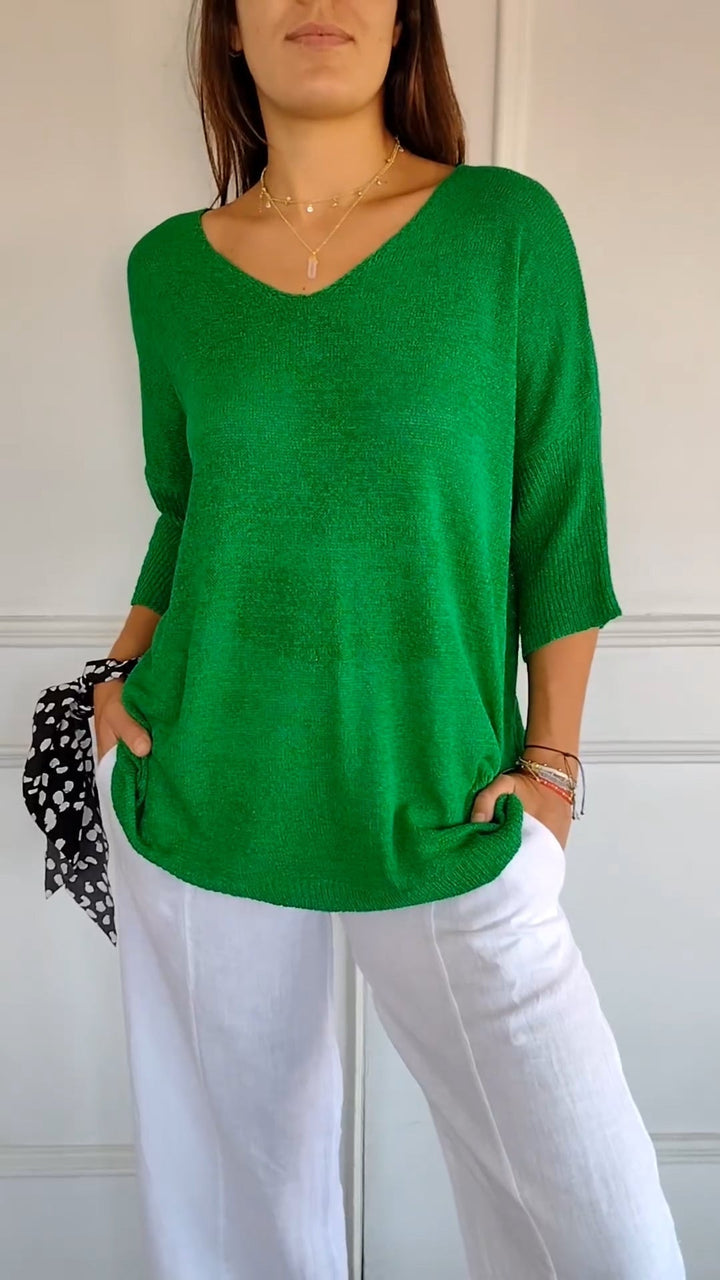 Anna | Sweter z dekoltem w serek