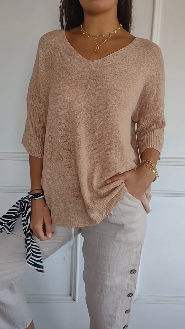 Anna | Sweter z dekoltem w serek