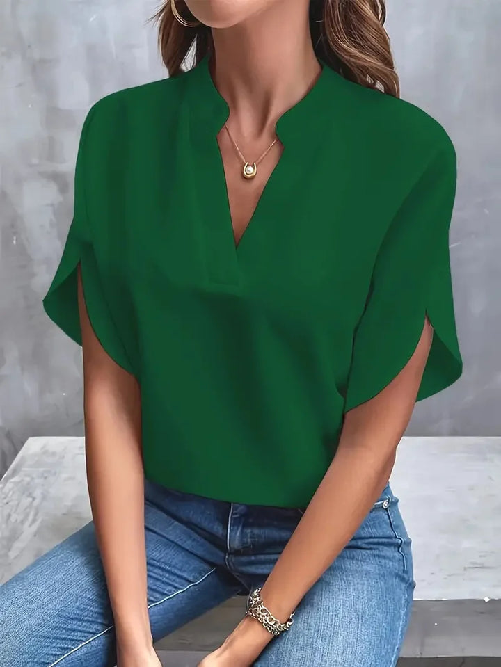 Deborah | Miękka i Elegancka Koszula z Dekoltem w Serek