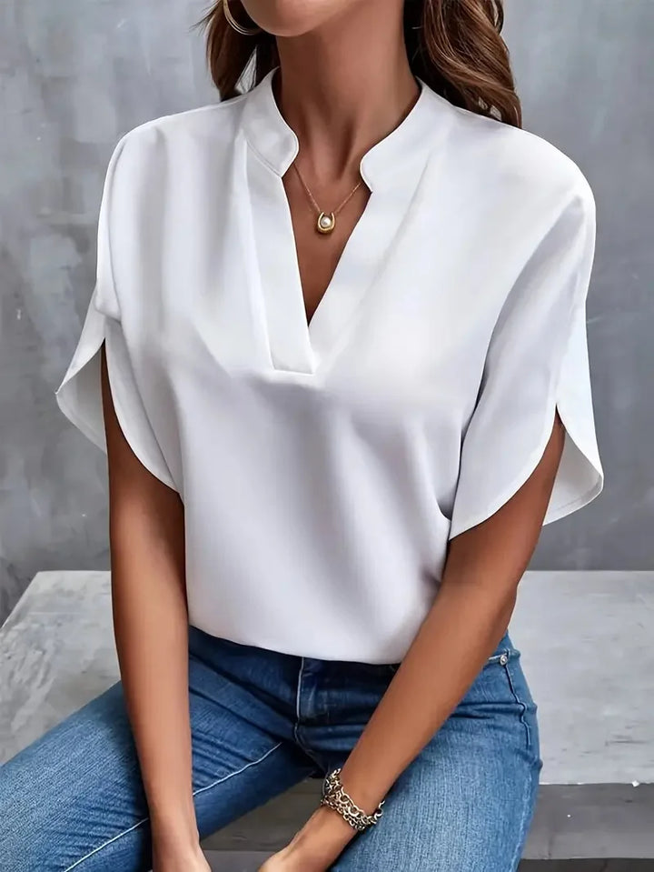 Deborah | Miękka i Elegancka Koszula z Dekoltem w Serek