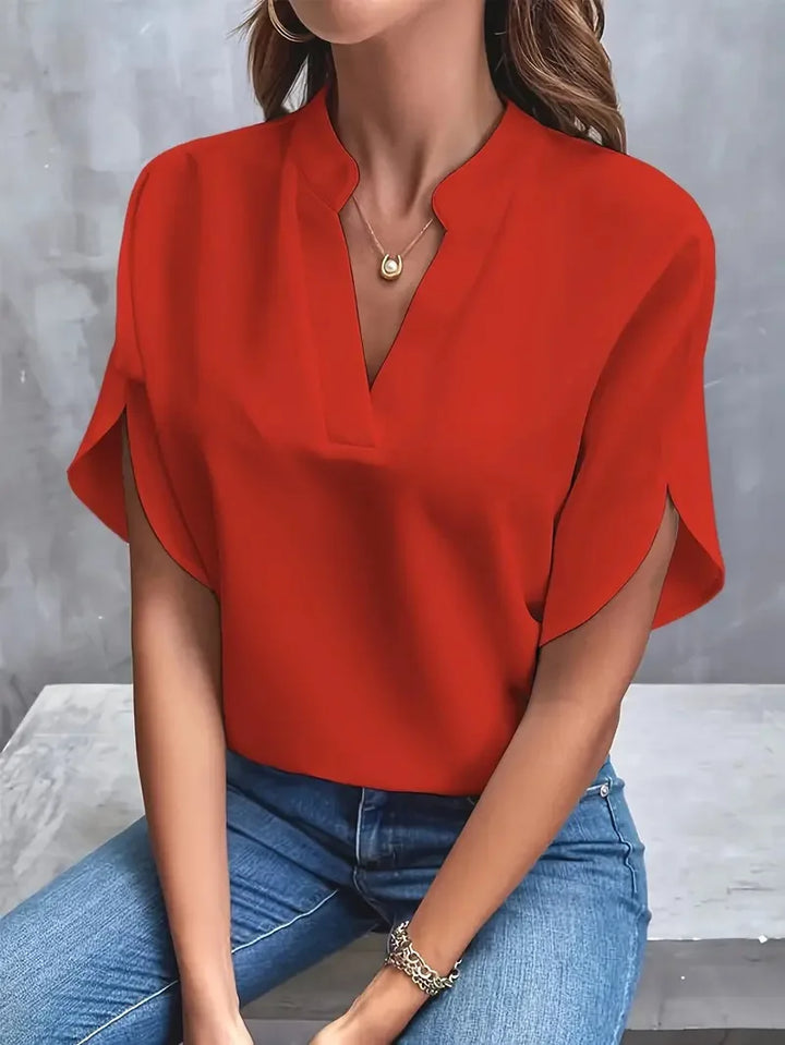 Deborah | Miękka i Elegancka Koszula z Dekoltem w Serek
