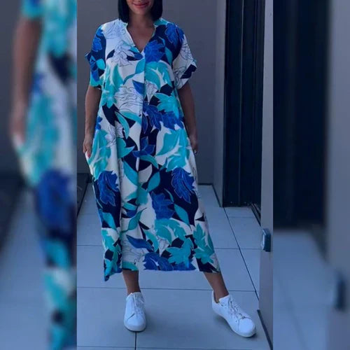 Monica | Elegancka sukienka w kwiaty zapewniająca romantyczny i wyrafinowany wygląd